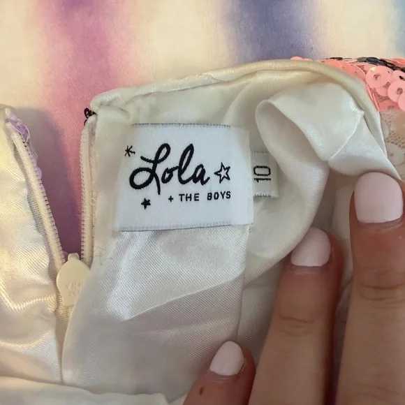 Lola + The Boys Rainbow Emoji Sequin dress size 10 - Picture 3 of 4